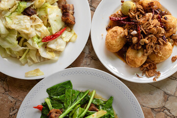 many food on the table,for family