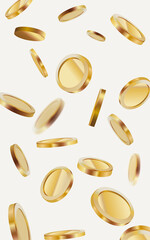 Shiny realistic gold coins, great for promotion banner or game background.