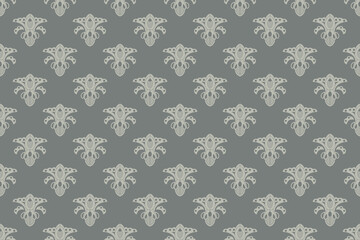 Damask seamless pattern element vector floral damask ornament vintage illustration. - Vector.