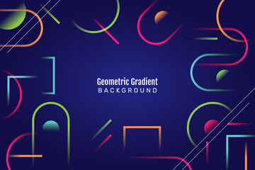 Geometric background with gradients. - Vector.