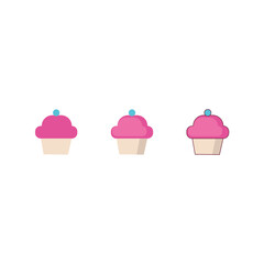 Cake icons set vector illustration