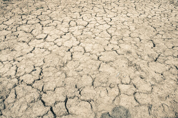 Landscape ground cracks drought crisis environment background.