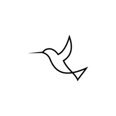 modern lineart of colibri