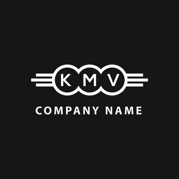 KMV  letter logo design on black background. KMV   creative initials letter logo concept. KMV  letter design.
