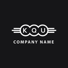 KQU  letter logo design on black background. KQU  creative initials letter logo concept. KQU  letter  design.
