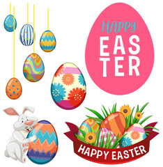 Easter theme with bunny and eggs