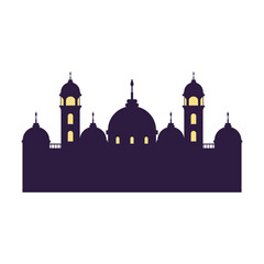 purple mosque silhouette