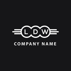 LDW letter logo design on black background. LDW  creative initials letter logo concept. LDW letter design.
