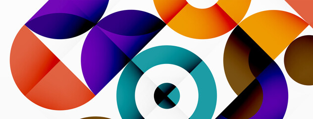 Colorful circle abstract background. Minimal geometric template for wallpaper, banner, presentation