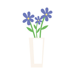 Naklejka na ściany i meble vase with purple flowers