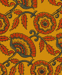 Ajrakh Pattern and block print and batik print Background digital printing textile pattern