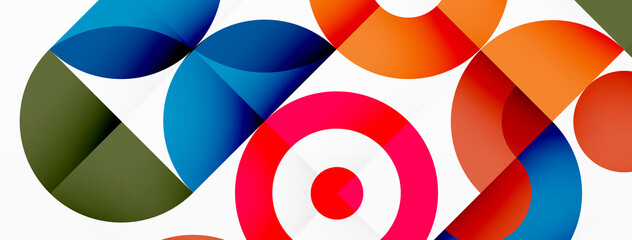 Obraz premium Colorful circle abstract background. Template for wallpaper, banner, presentation, background