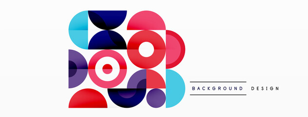 Colorful circle abstract background. Minimal geometric template for wallpaper, banner, presentation