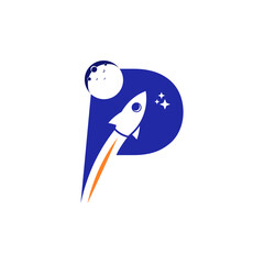 P Rocket Space Logo