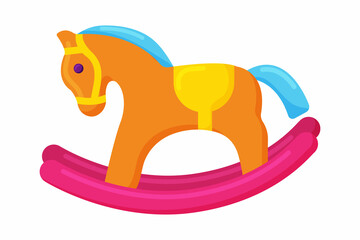Rocking horse isolated icon. Vector horse toy silhouette illustration.