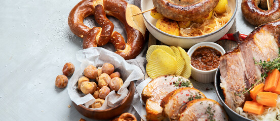 Assortment of different german food.