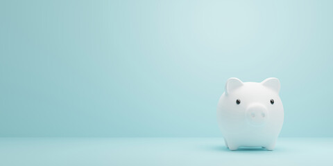 Piggy bank with copy space Saving concept 3D render