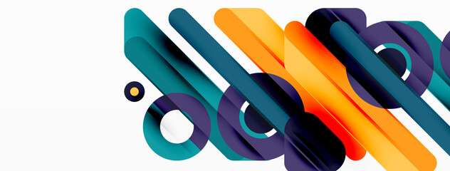 Creative geometric wallpaper. Minimal lines and circles background