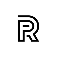 p r pr rp initial logo design vector template