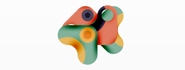 Creative geometric wallpaper. Minimal bubble arrow and circle abstract background. Techno business template for wallpaper, banner, background or landing