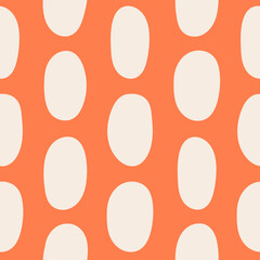 Seamless pattern with geometric shapes in trendy colors. Pattern with ovals. Colorful background, print. Hand drawn vector illustration.