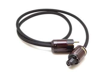 220 power cable on white background