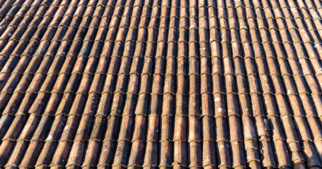 Tile roof from a house in costa rica central america