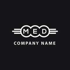 MED letter logo design on black background. MED  creative initials letter logo concept. MED letter design.
