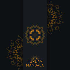 Mandala Luxury background with golden elements vector in illustration graphic desitgn Premium Vector
