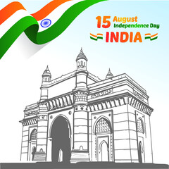 15 August - Independence Day of India Illustration