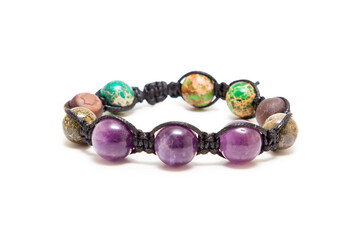 Bracelet made of stones on a white background