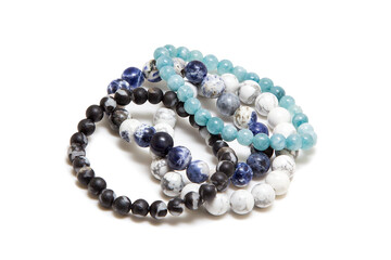 Bracelet made of stones on a white background
