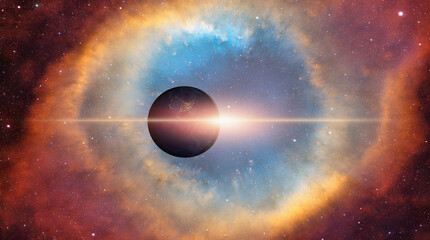 Planet earth with supernova explosion - Deep space abstract sci-fi backgrounds 