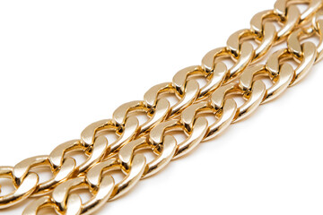 Gold chain on a white background