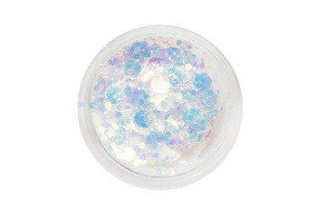 Gold earrings on a white background