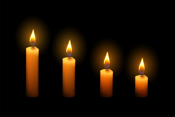 realistic candle in the night 3d vector render style