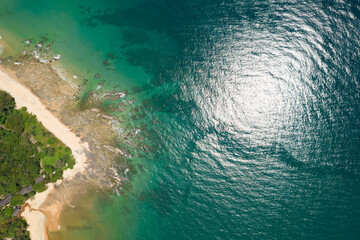 Aerial view of beach in Asia