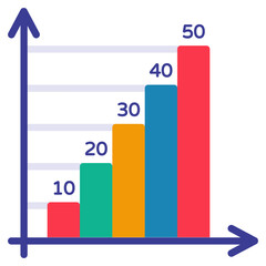 Colorful design icon of percentage bar chart