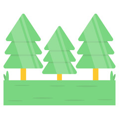 Editable design icon of forest