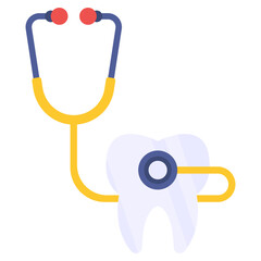 A unique design icon of tooth checkup