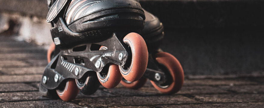 close up of a skates