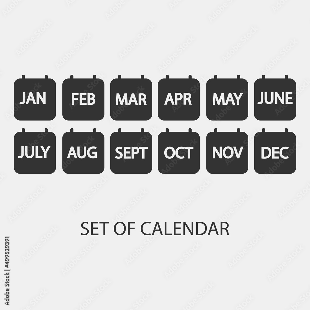 Wall mural calendar icon set vector icon illustration sign