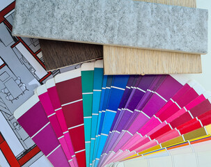 Color palette building materials and renovation planning