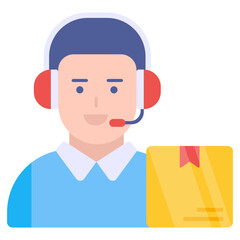 Editable design icon of logistic operator