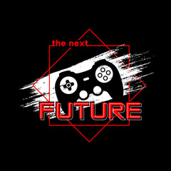 gamer future  typography design for print t shirt and more
