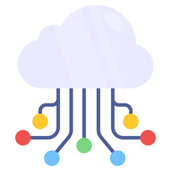 Premium download icon of cloud networking