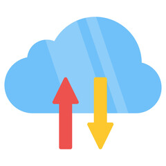 Editable design icon of cloud data transfer