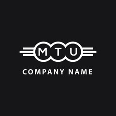 MTU letter logo design on black background. MTU  creative initials letter logo concept. MTU letter design.
