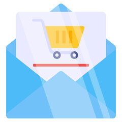 Trendy vector design icon of shopping email