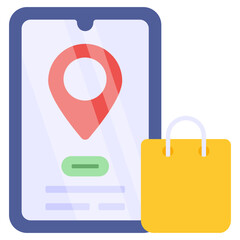 Perfect design icon of mobile shopping location